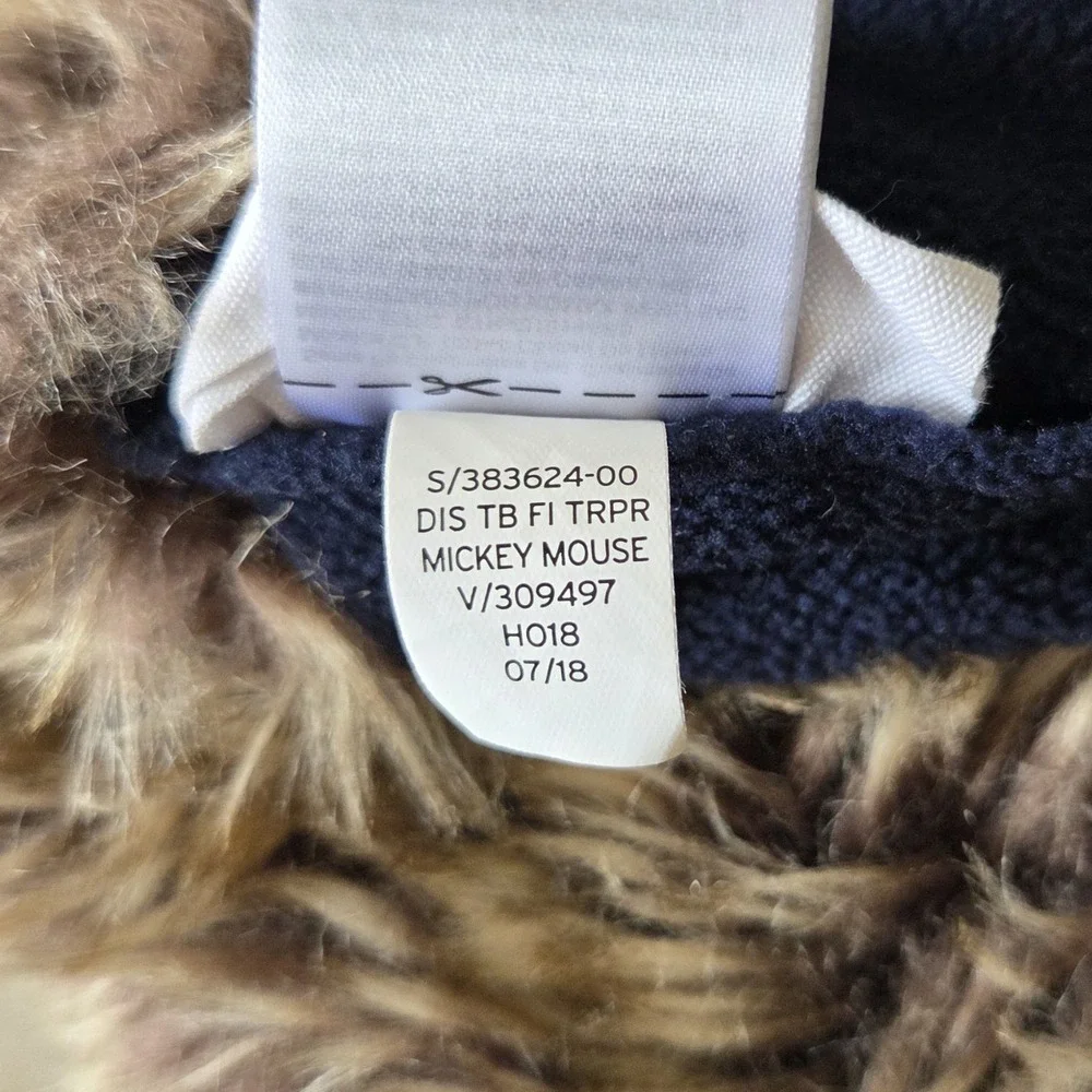 BabyGap Disney Mickey Mouse Toddler Trapper Hat Fair Isle Faux Fur Winter 4T 5T